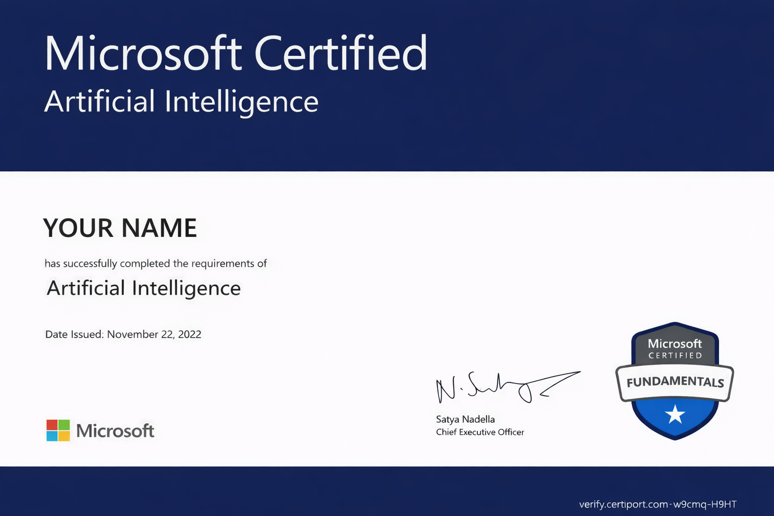 Microsoft certificate