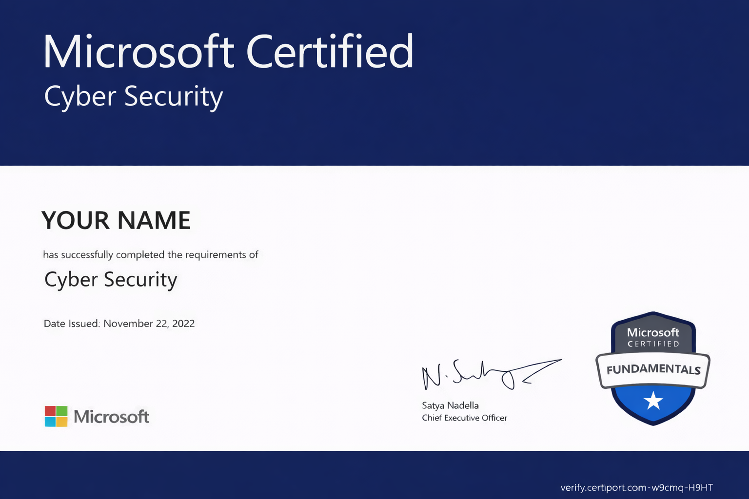 Microsoft certificate