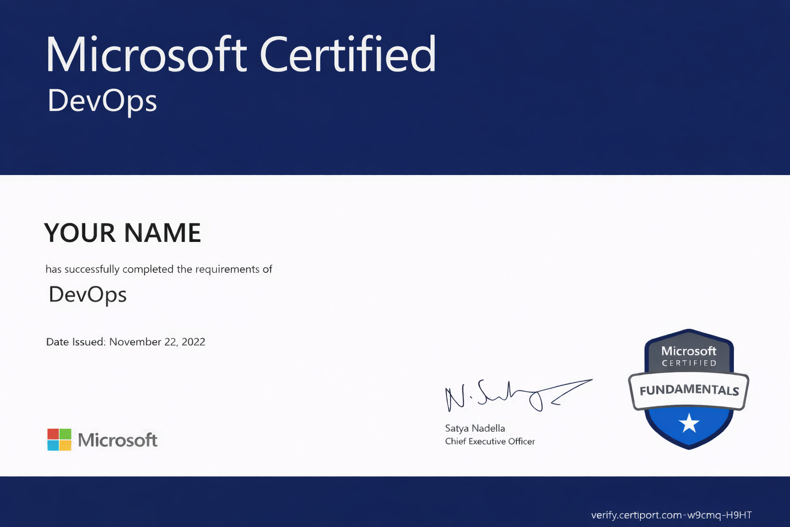 Microsoft certificate