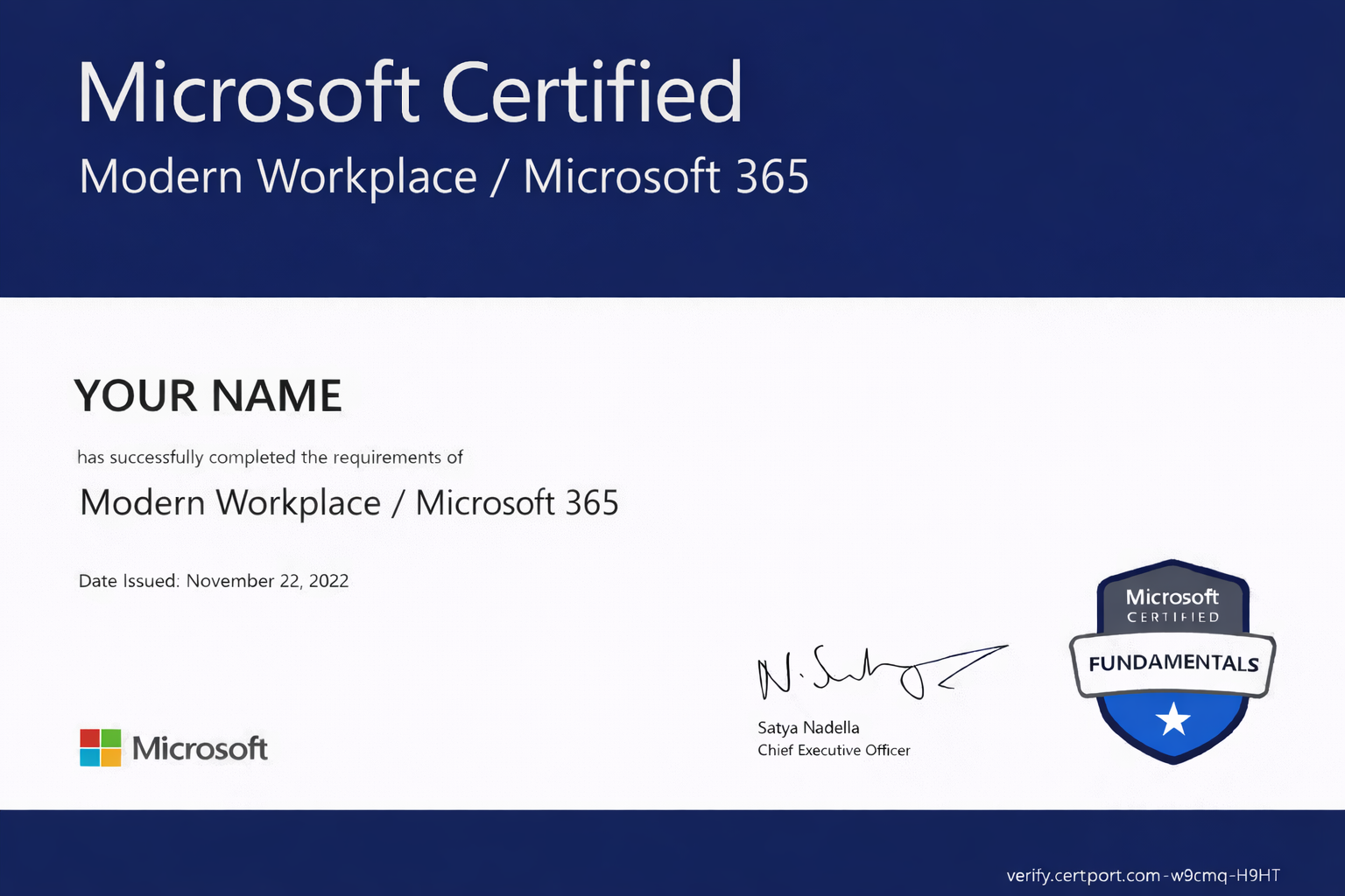 Microsoft certificate